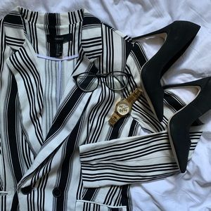 Forever 21 Black & White Striped Blazer